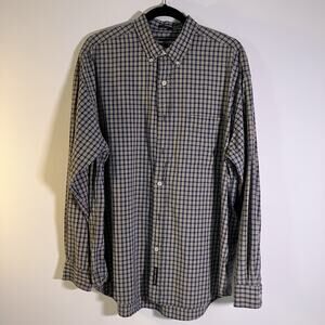 Abercrombie & Fitch Shirt Mens Medium Big Shirt Blue Yellow‎ Plaid Button Down